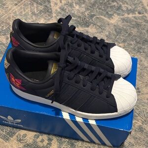 NWOT Adidas Black and White Shoes with Floral Accents